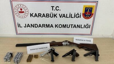 Karabük’ün Eskipazar ilçesinde Jandarma ekipleri tarafından düğün merasiminde silahla bir