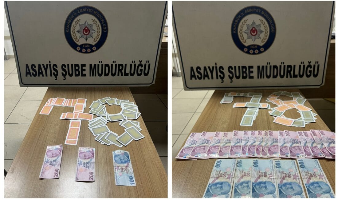 KARABÜK’TE KUMAR OPERASYONU: 51.400 TL CEZA UYGULANDI Karabük İl Emniyet Müdürlüğü Asayiş Şube Müdürlüğü ekipleri, merkezde kumar