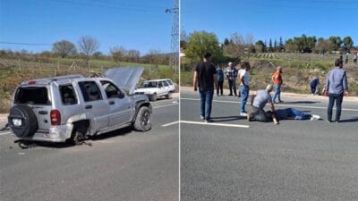 Karabük’ün Safranbolu ilçesinde meydana gelen trafik kazasında, kontrolden çıkan cipin