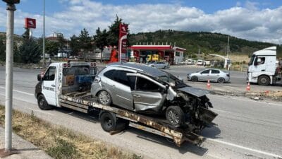 Karabük’te sabah saatlerinde yol çalışması yapılan bölgede meydana gelen trafik