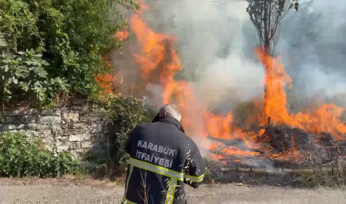 Karabük merkeze bağlı Kayabaşı Mahallesi'nde bulunan otluk alanda saat 17.00