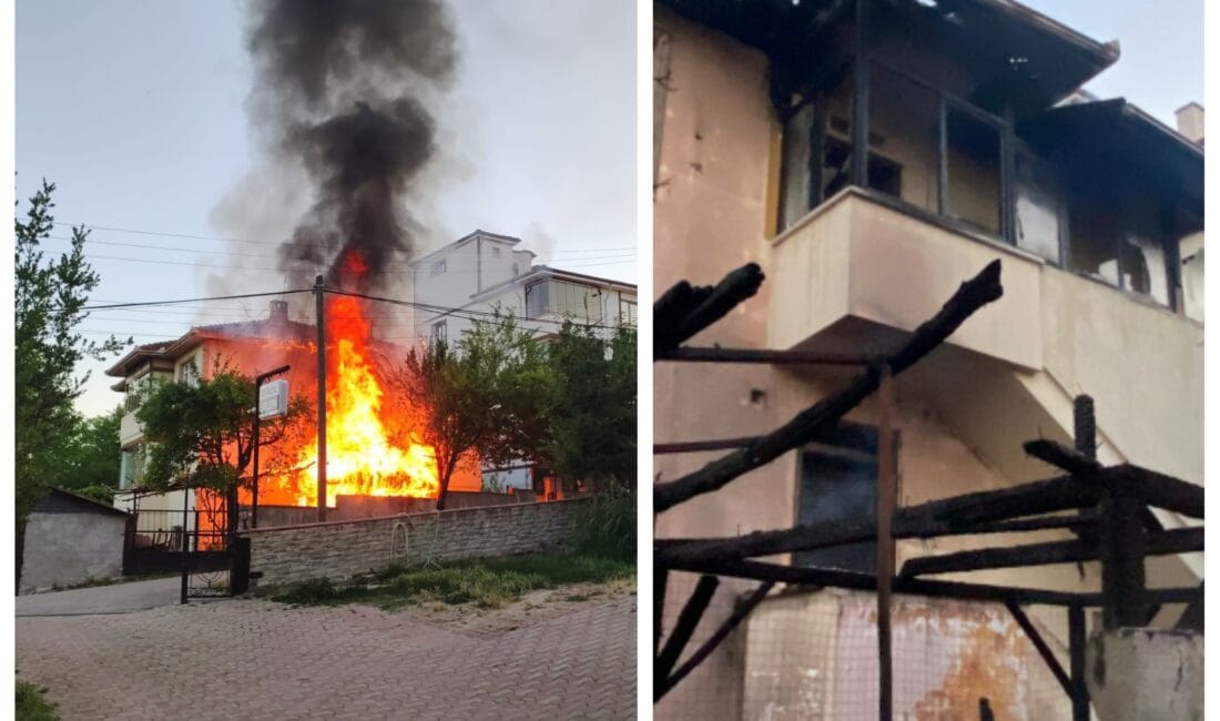 Karabük’ün Safranbolu ilçesinde 3 katlı müstakil bir evde çıkan yangın