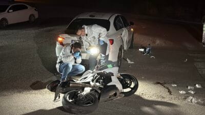 Karabük’ün 100. Yıl Mahallesi’nde polisin “dur” ihtarına uymayarak kaçan motosikletli,