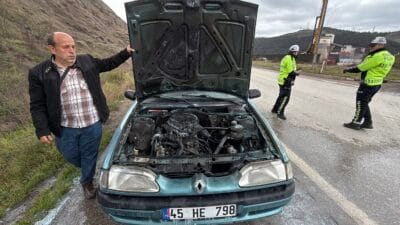 Karabük-Ankara kara yolu Asit Köprüsü mevkisinde ilerleyen A.E. yönetimindeki 45