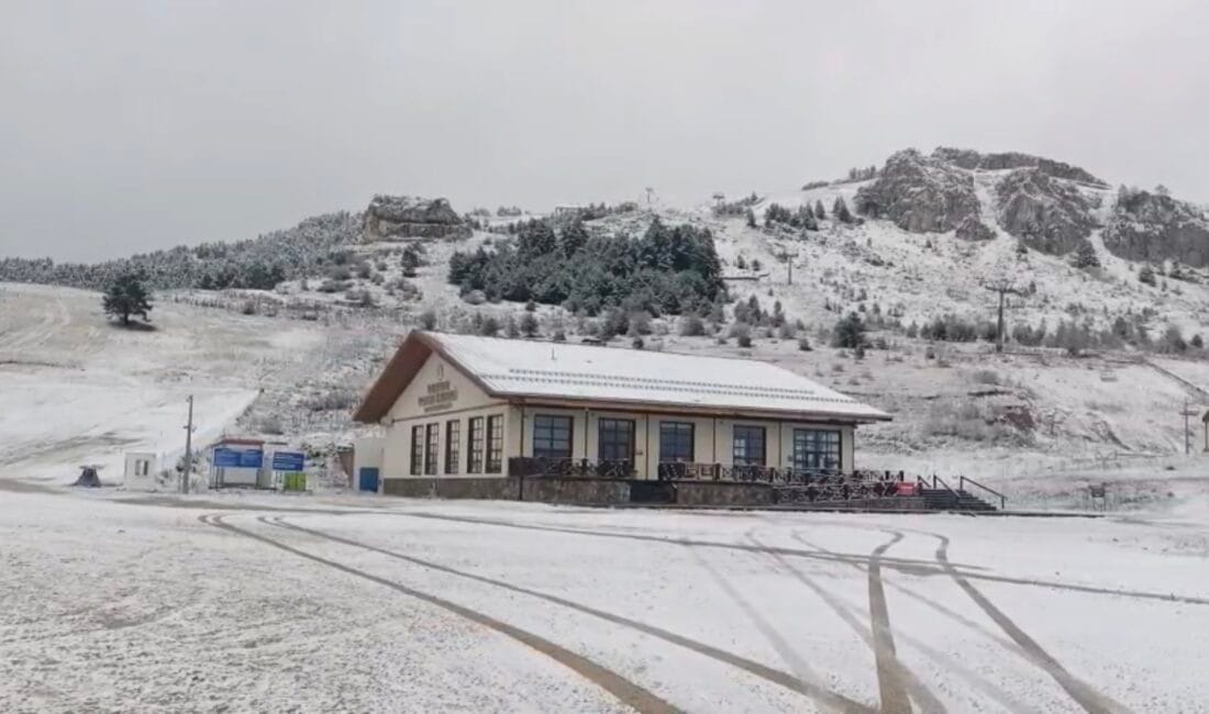 Keltepe Kayak Merkezi’nde kar yağışı etkili oluyor Karabük’ün yüksek kesimlerinde