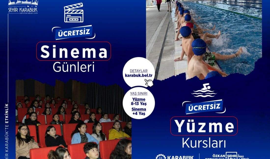 Karabük’te Çocuklara Yönelik Ücretsiz Yüzme ve Sinema Etkinlikleri Sürüyor Karabük
