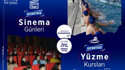 Karabük’te Çocuklara Yönelik Ücretsiz Yüzme ve Sinema Etkinlikleri Sürüyor Karabük