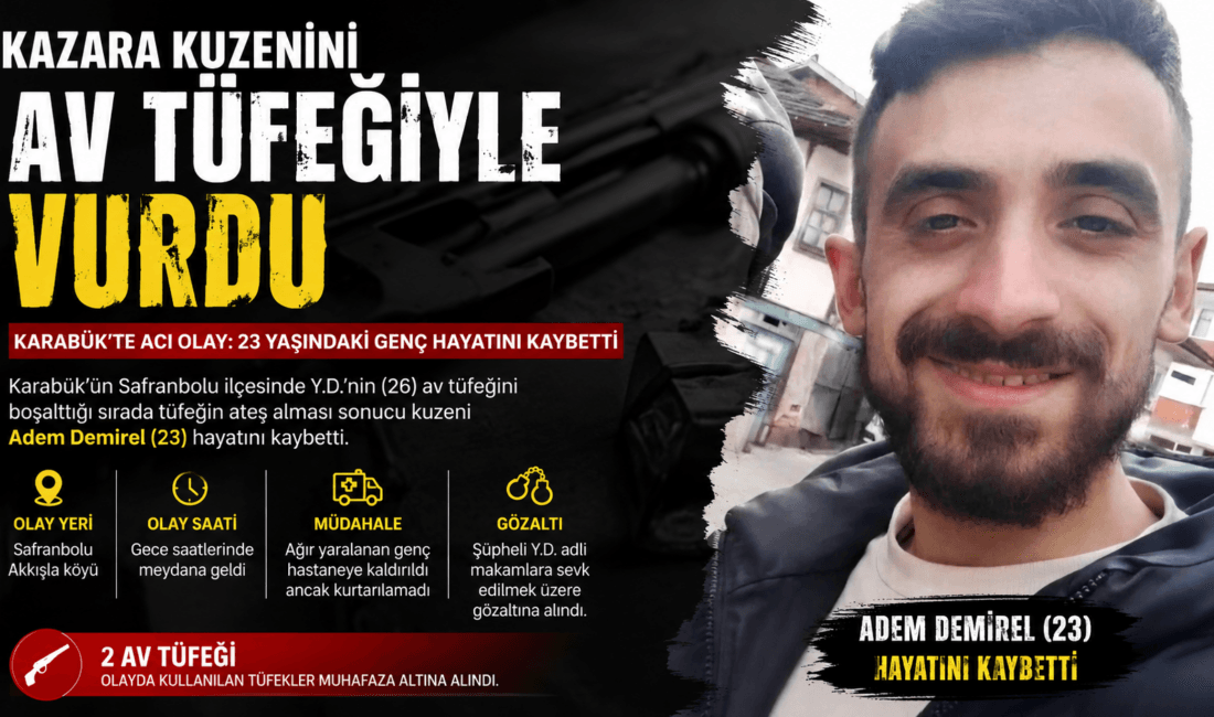 Kazara kuzenini av tüfeğiyle vurdu Karabük’ün Safranbolu ilçesinde Y.D.’nin (26)