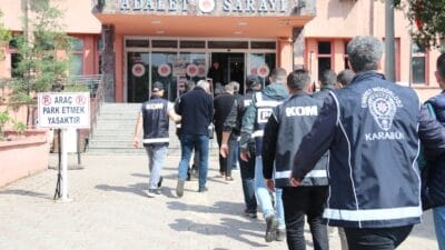 Karabük merkezli 5 ilde suç örgütüne yönelik düzenlenen operasyonlarda yakalanan